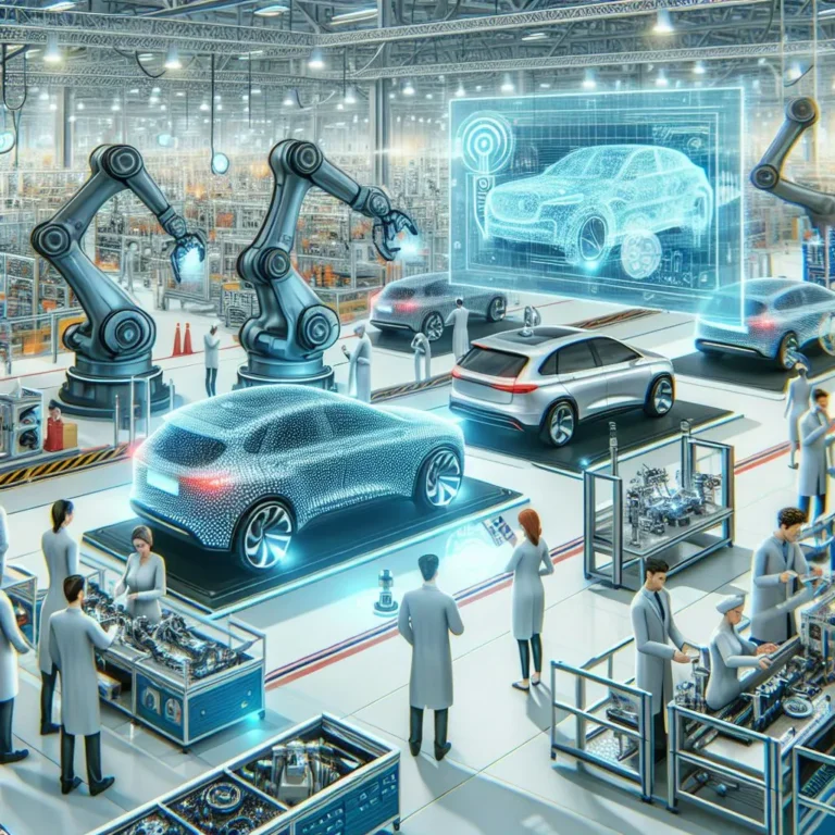 This picture shows the importance of artificial intelligence in the automotive industry.